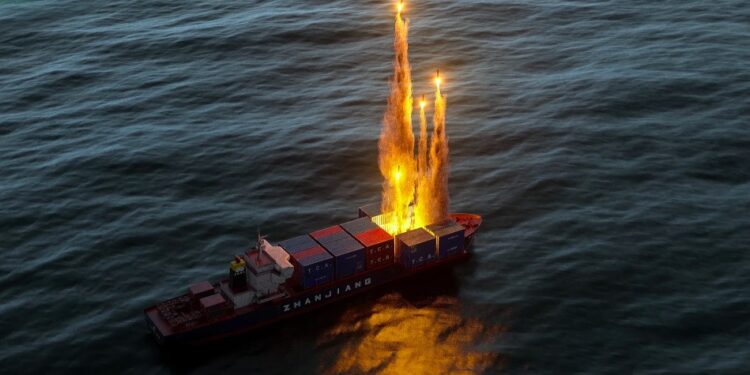 Από το εμπορικό πλοίο Martyr Mahdavi εκτόξευσε το Ιράν αντιπλοϊκό βαλλιστικό πύραυλο Dezful