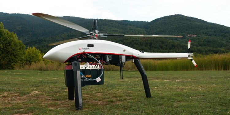 Παρουσίαση του ελληνικού UAV Velos V3 εξοπλισμένο με RIEGL VQ-840-GL για υποβρύχια σάρωση απειλών